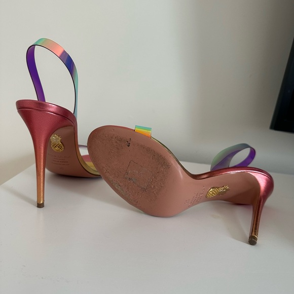 Aquazzura 105mm So Nude Iridescent Plexi Sandals - Picture 4 of 4